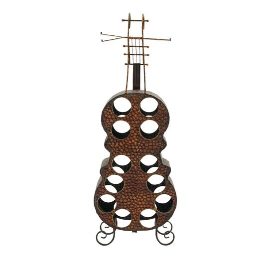 47" Brass Metal Traditional Wine Holder Rack